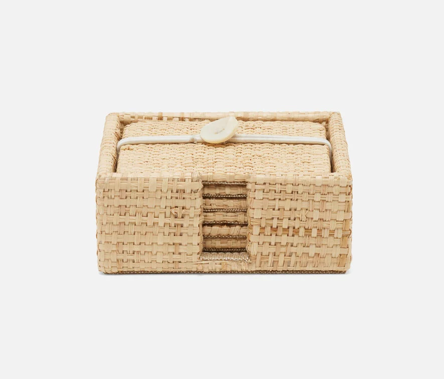 Blue Pheasant Barth Natural Coaster Raffia (Set of 6) - Image 3