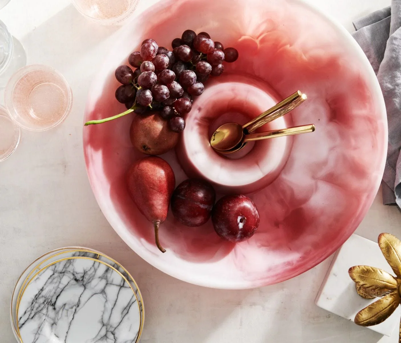 Blue Pheasant Hugo Swirled Resin Chip And Dip Bowl - Pink - Image 4